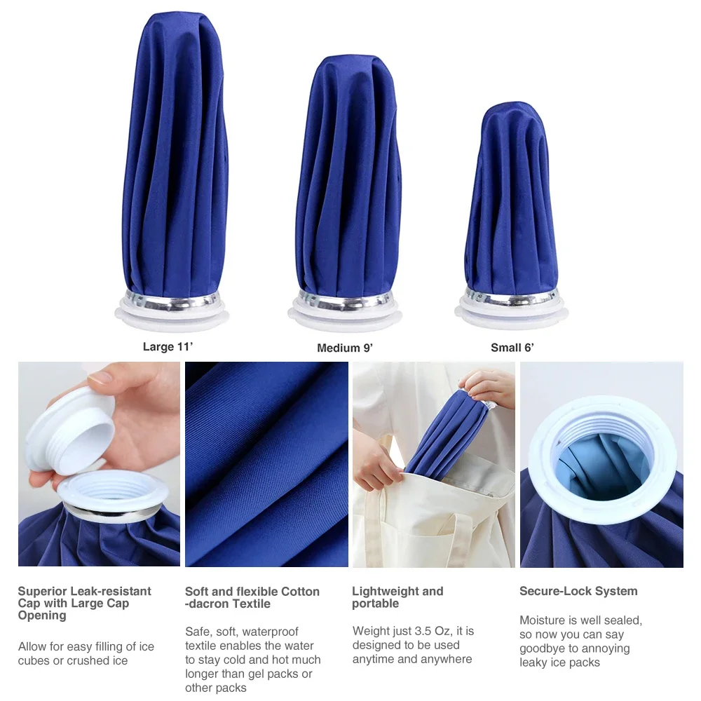 1PCS Ice Pack Bags Reusable for Injuries,Ice Bag Fixed Blet Bandage Hot Water Bag Hot Cold Therapy for Pain Relief, 6/9/11 Inch image 5