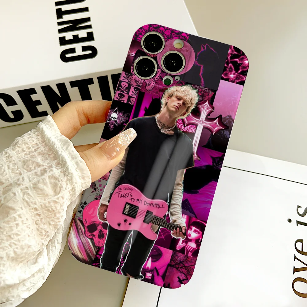 MGK M-Machine Gun Kelly جراب هاتف FUNDA آيفون 16 15 14 13 12 11 Plus Pro Max ثقب دقيق صغير مطابقة فيلم يغطي