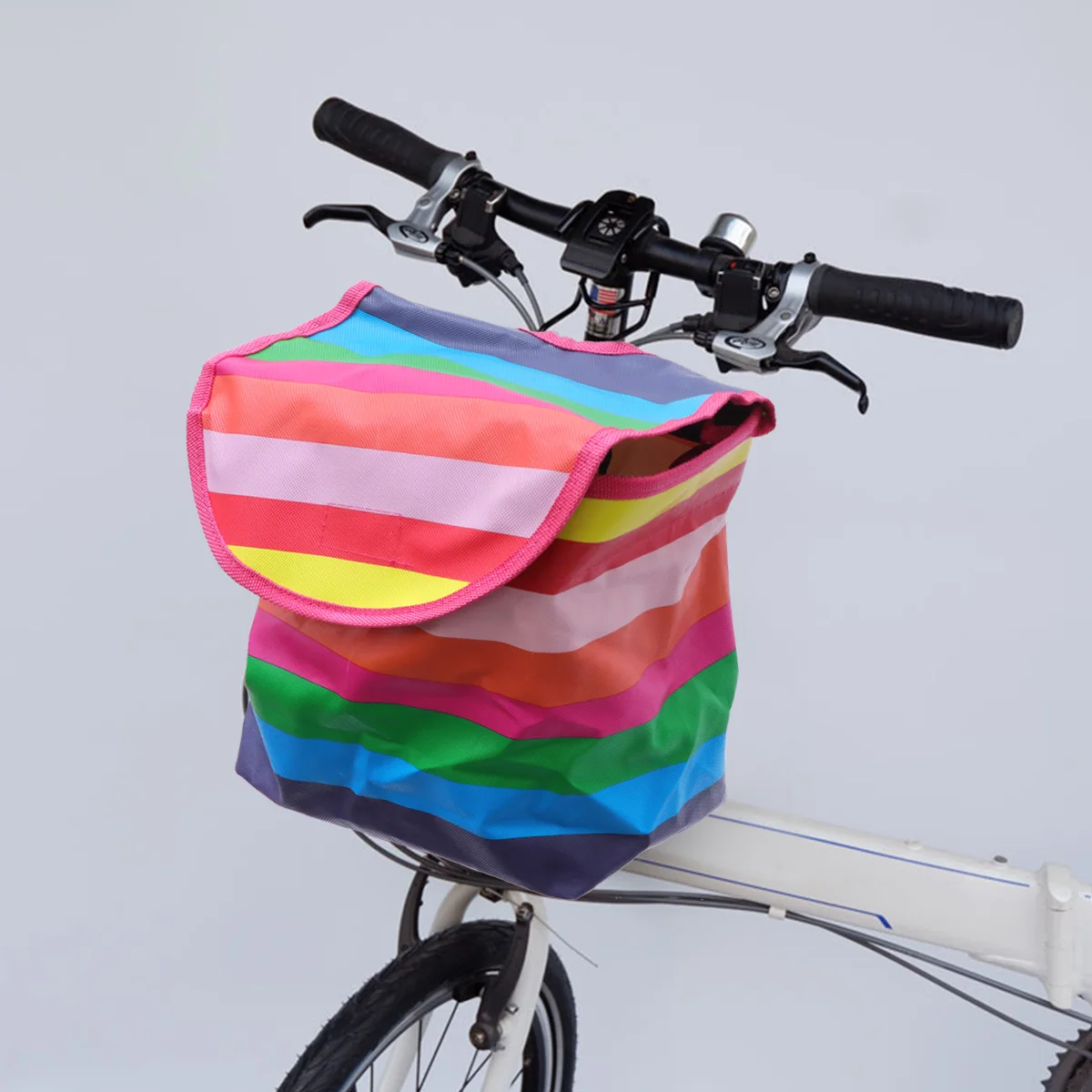 

1pc Bicycle Basket Bike Bags Handlebar Front Carrier Large Capacity Waterproof Foldable Steel Hook Ideal Cycling Storage