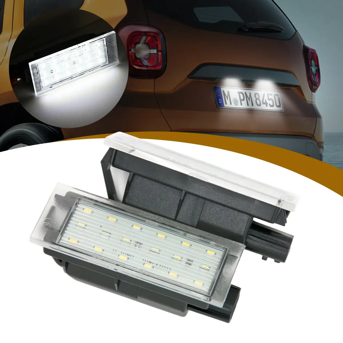 LED Number Plate Lamp License Plate Light For Dacia Duster Logan Sandero Fiat Talento Nissan Opel Smart Fortwo Forfour Vauxhall