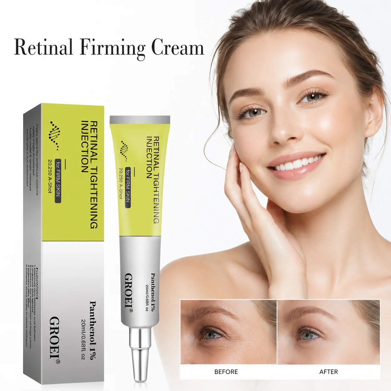 Retinal Firming Face Cream with Niacinamide Panthenol Pore Minimizing Fine Line Smoothing Moisturizing Skin Care