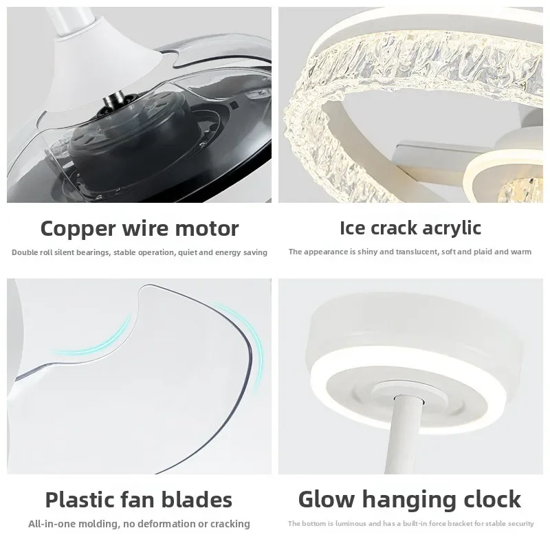 Modernes Licht, Luxus-Ventilatorlicht, unsichtbare Integration, Deckenventilator für Esszimmer, Schlafzimmer, neuer Wind, leise
