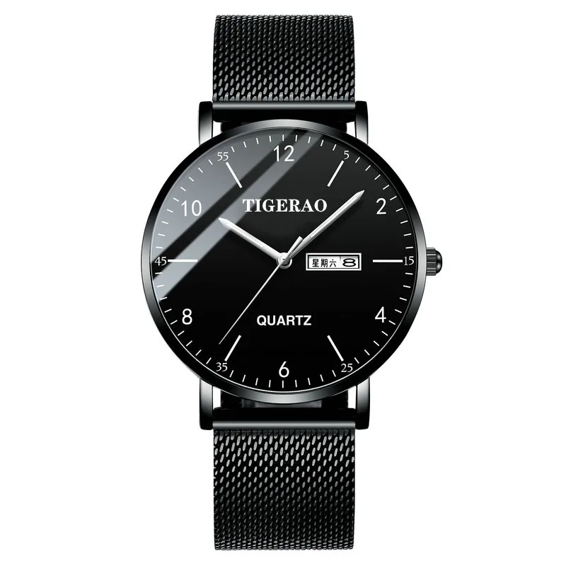 Teenage Ultra-thin Watch Black Business Male Trend Watch Junior Quartz Night Glow Waterproof Electronic Watch Automatic Simple