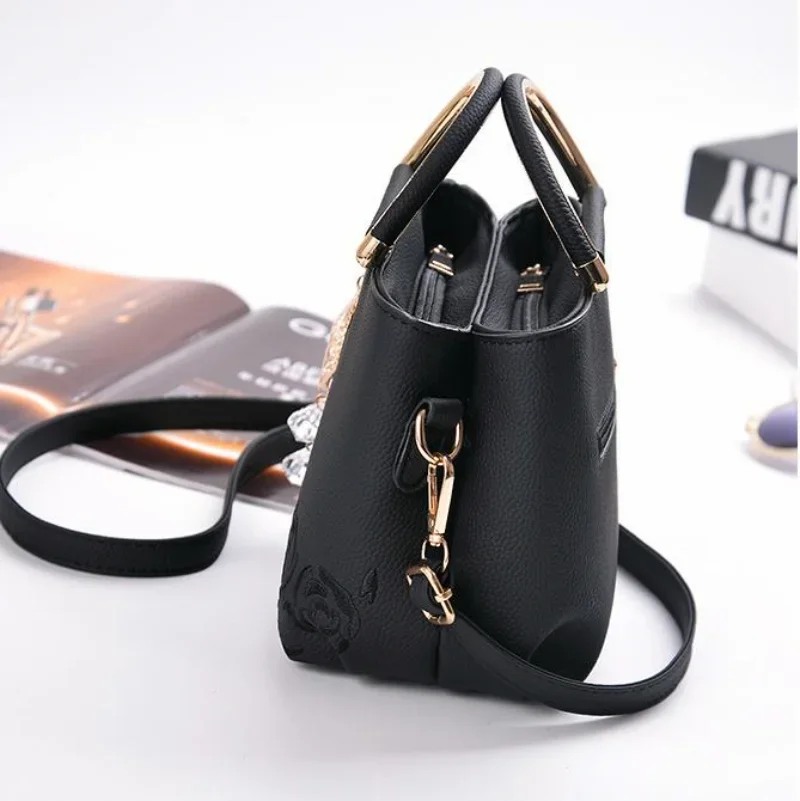 Women Small Bag Female Embroidery PU Leather Designer Bag Fashion New Flower Shoulder Bag Women\'s Handbag Shoulder Bag 2023 New