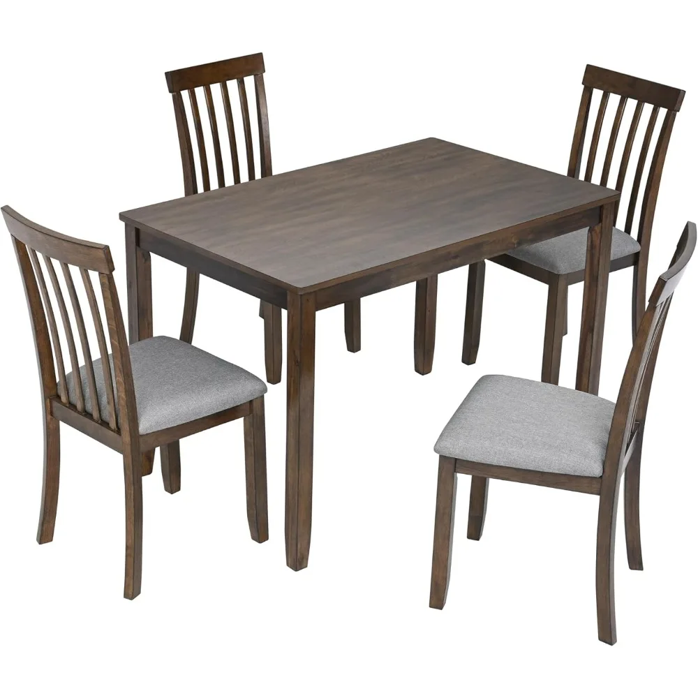 طاولة طعام مستطيلة لبيت المزرعة تتسع لـ 4 أشخاص، مناسبة للمطبخ وغرفة الطعام