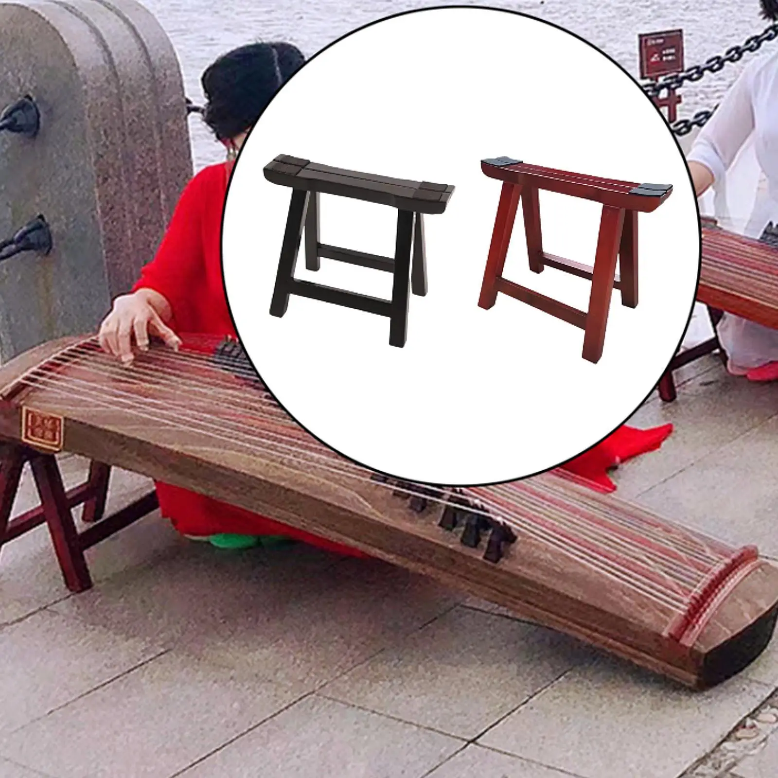 

Wooden Guzheng Stand Sturdy Stable Guzheng Holder for Stage Beginner Travel