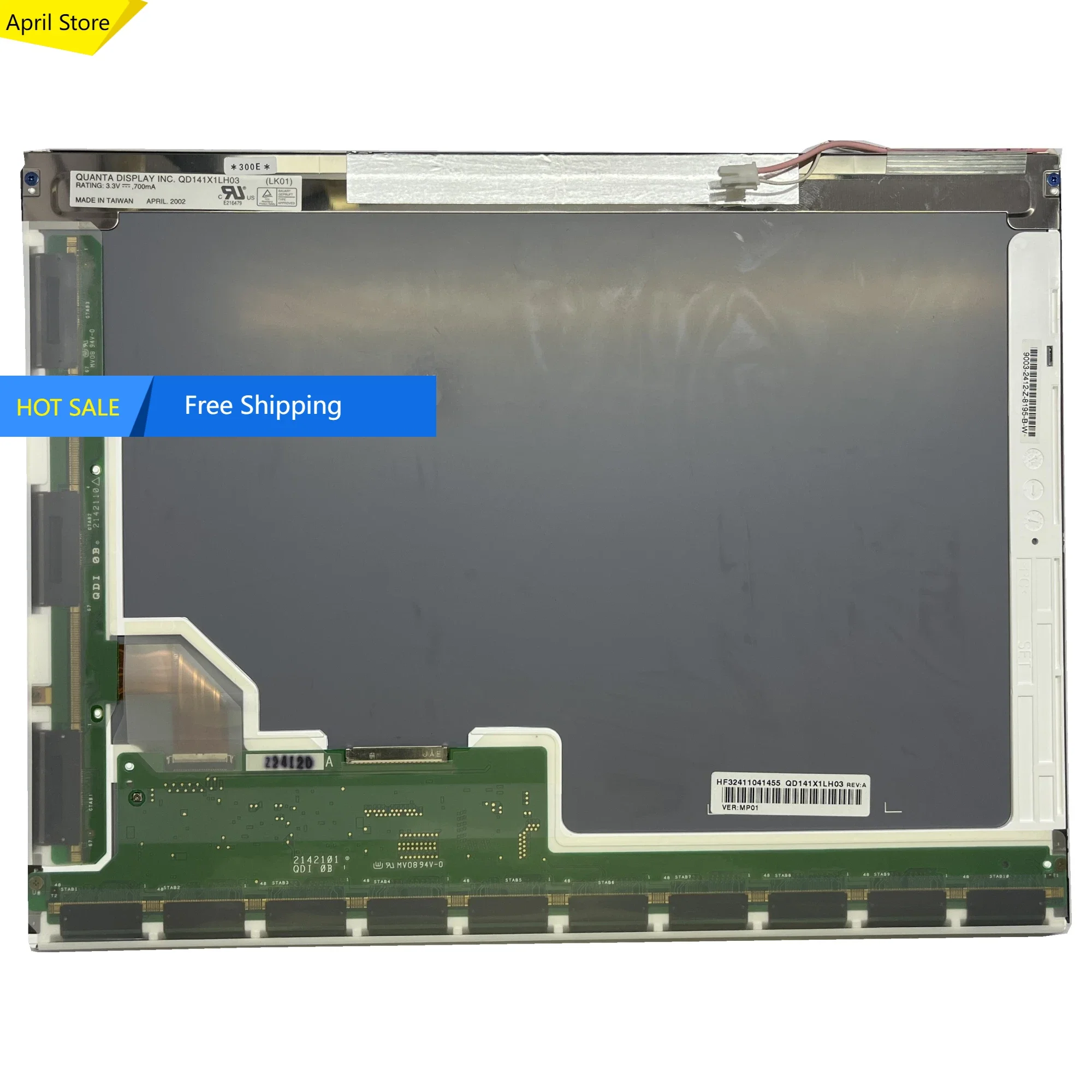 QD141X1LH03 14.1'' Laptop LCD Screen Display Panel 1024(RGB)×768 LVDS 20 Pins