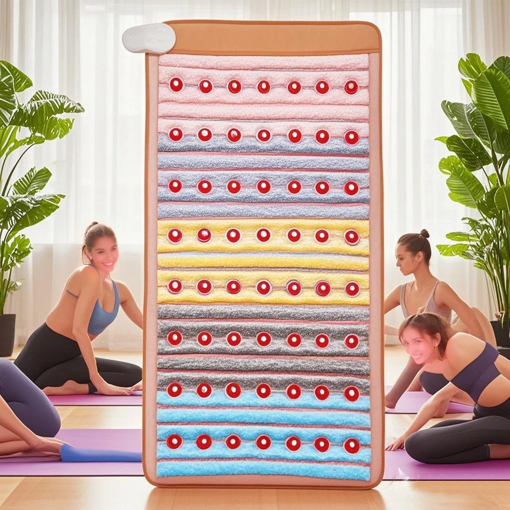 ‌Crystal Jade Massage Heating Mattress with      Therapy   Chakra Energy  Magnetic Field  for Muscle Relaxation Sleep