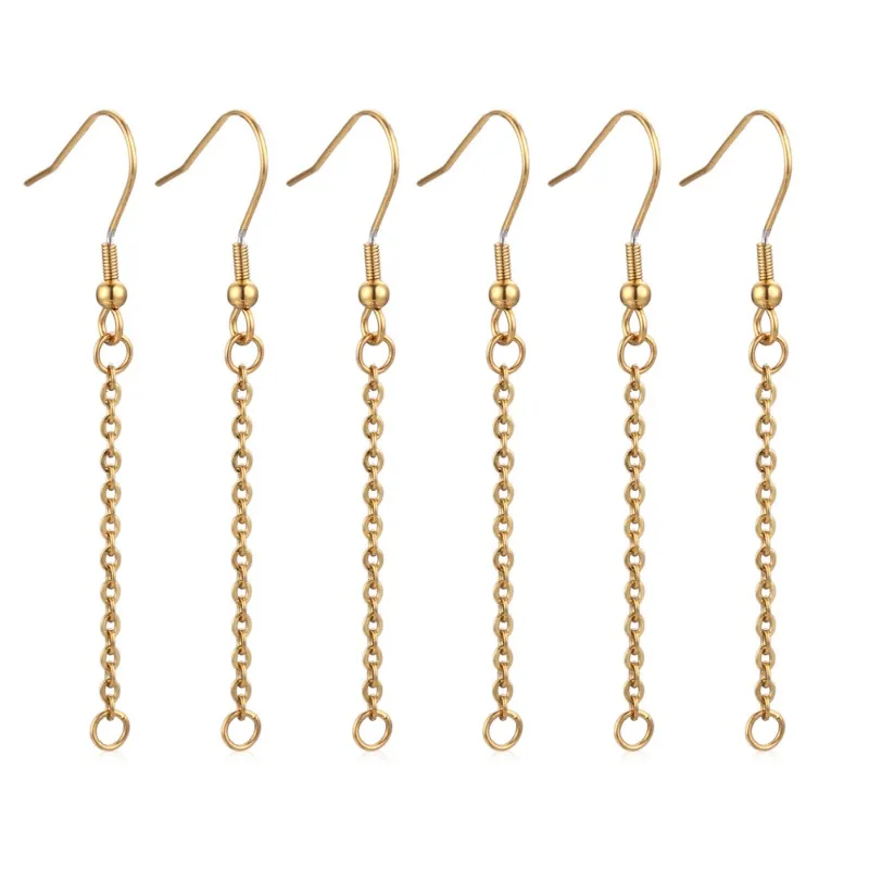 Fashion Multiple Colors Stainless Steel Spring Tassel Ear Hook for Earring Making Supplies DIY Materials Earring Extension Chain