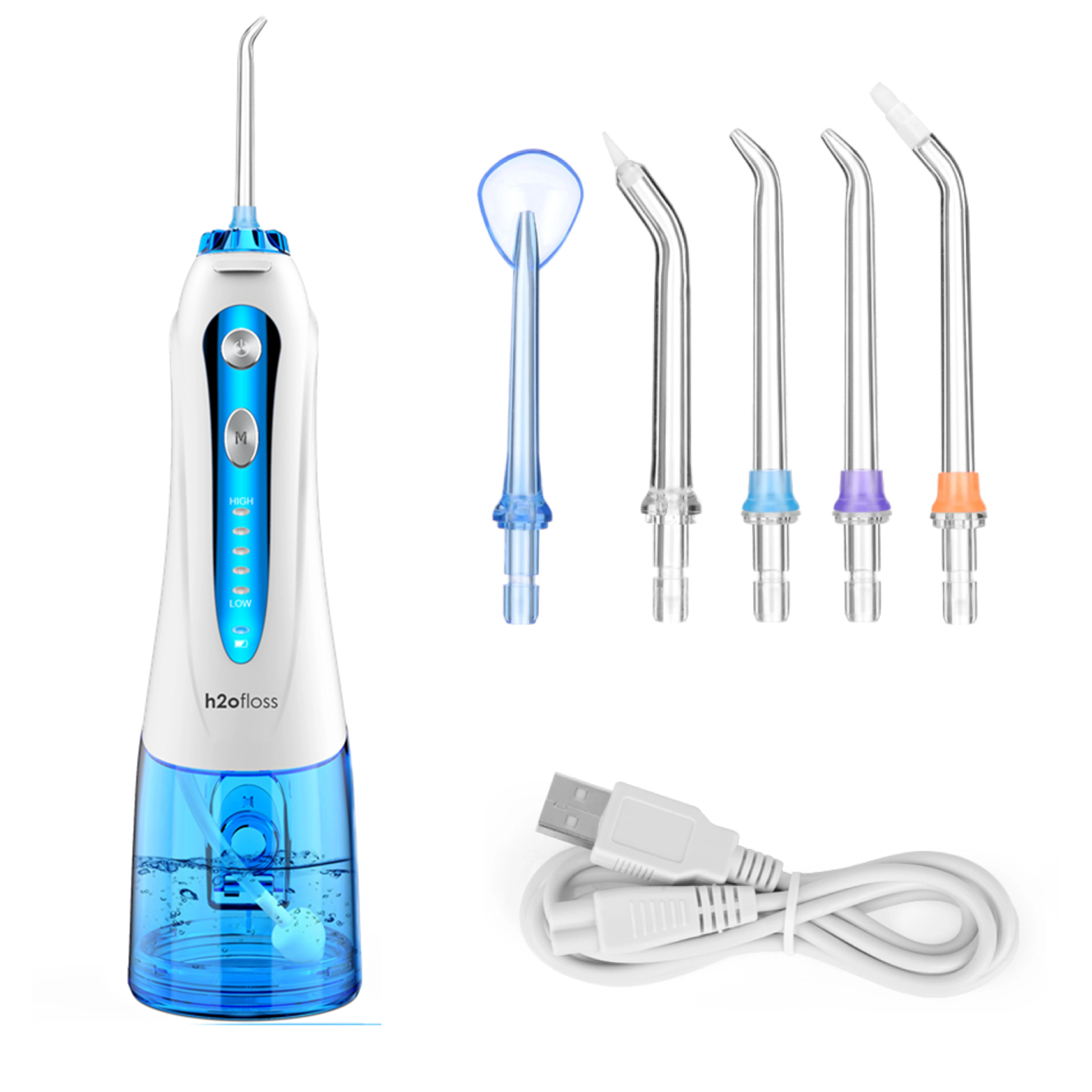 New Stock H2ofloss Cordless Oral Irrigator With 5 Modes Portable Water Jet Flosser For Teeth Rechargeable IPX7 Waterproof