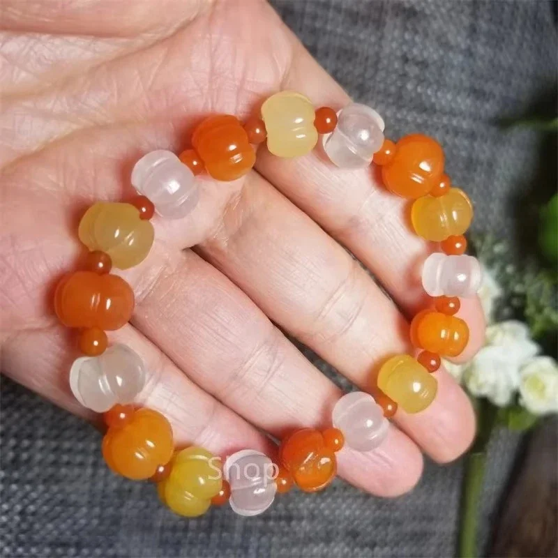 

Boutique High-quality Gold Jade Surface Material Gemstone Bracelet DIY with National Fashion Bracelet