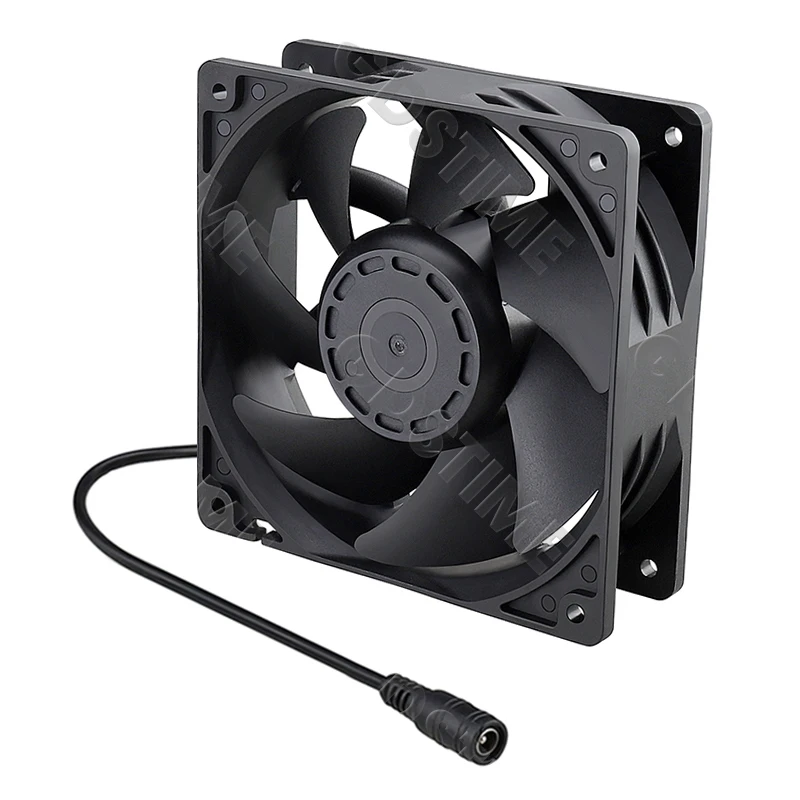 Gdstime DC 12V 24V 48V 12cm 120mm Dual Ball Cooler 12038 120x38mm Brushless Booster Fan for Btc Machine Chassis Cabinet Cooling image 4