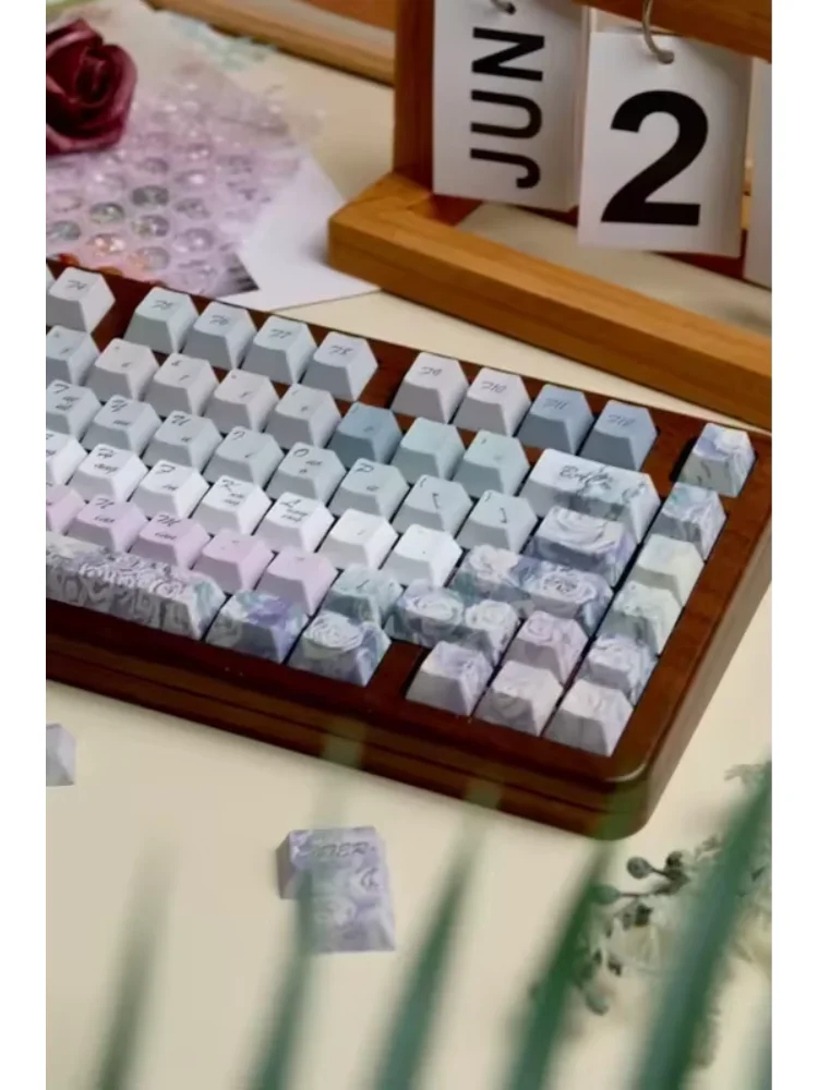 Twilight Rose Themed Keycaps Original Height