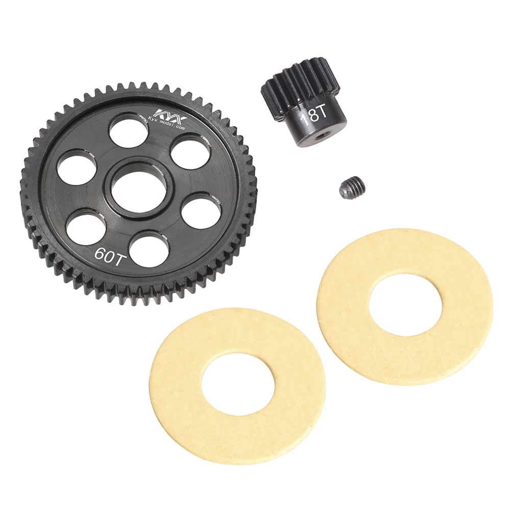 KYX Racing CNC Hard Steel Gearbox Spur Gear Motor Gear Upgrades Accessories for 1/18 RC Crawler Car LOSI Mini-B Buggy Mini-T 2.0