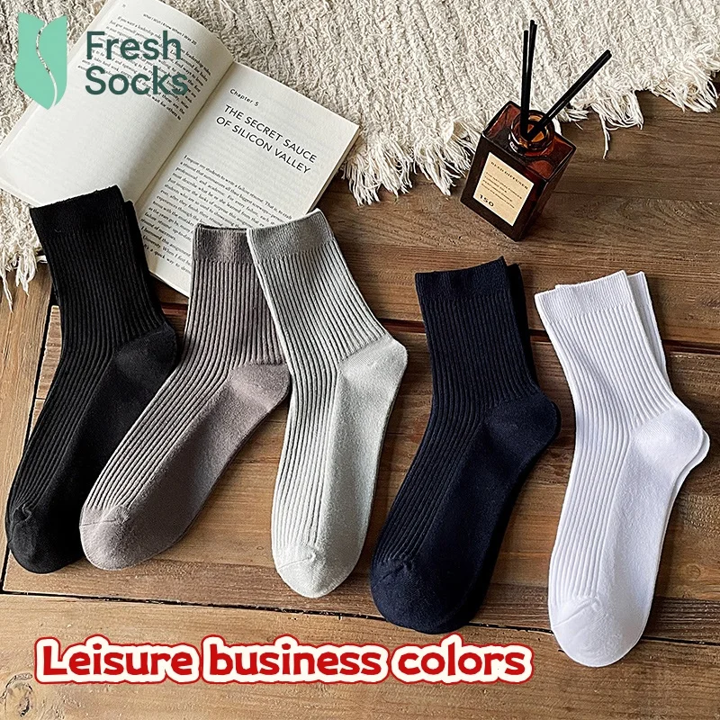 

2/5 Pairs/Lot Men Cotton Socks Brand Comfortable Breathable Casual Business Men's Crew Socks High Quality Male Winter Stockings