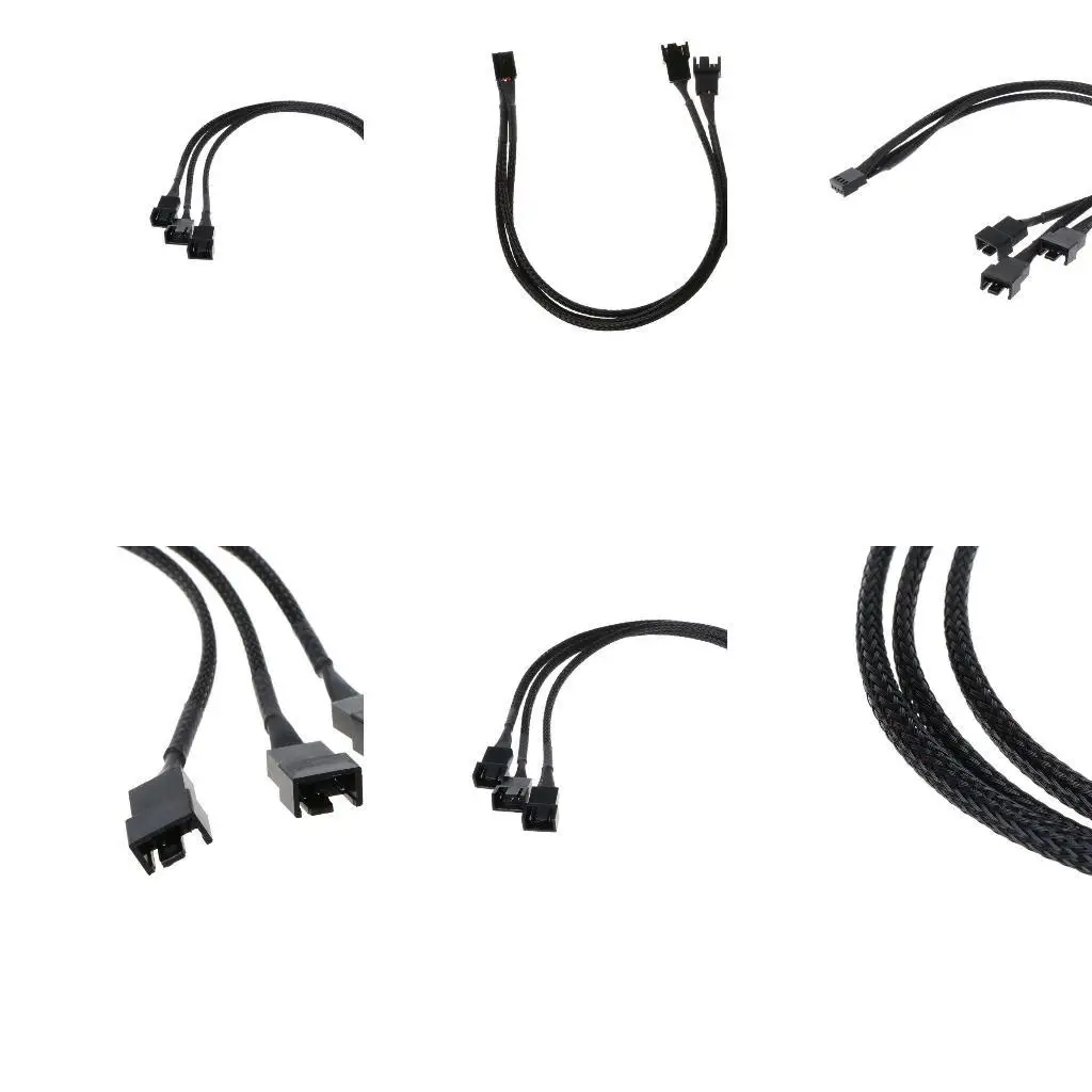 

R53C 4pin to 3x4pin Fan Cable for Computer Cooling Fan Adapter Cord 1 to 3 Extension