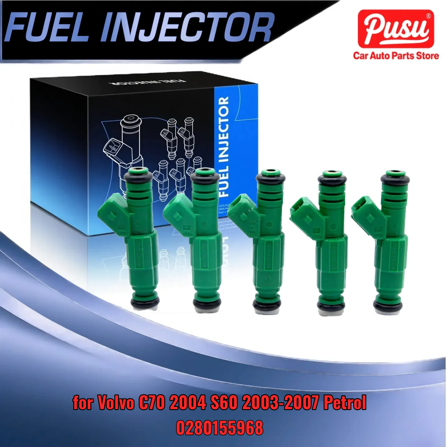 

For Volvo C70 S60 V70 2004 2003 2007 Fuel Injector Set 5PCS L5 2 4L 2 5L