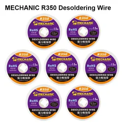 MECHANIC R350 Low Residue Solder Wick 1.0/1.5/2.0/2.5/3.0/3.5/4.0mm Pure Copper Tin Absorption Braid Electronics Repair Cleaning