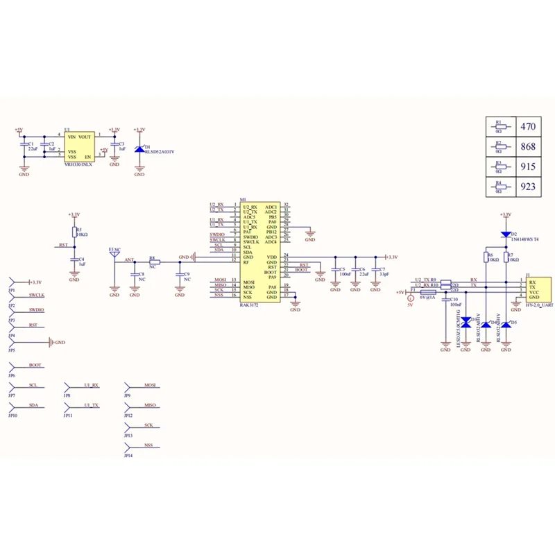 وحدة ABMF-Lorawan US915 902-928Mhz 915Mhz وحدة اتصالات نطاق التردد P2P الاتصالات STM32WLE5 مع هوائي
