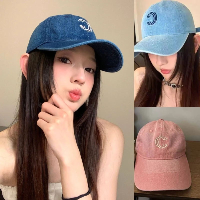 

Eye Catching Embroidery Letter Baseball Caps Adjust Head Size Sun Hat Cycling Climbing Travel Visor Hat for Girl Woman