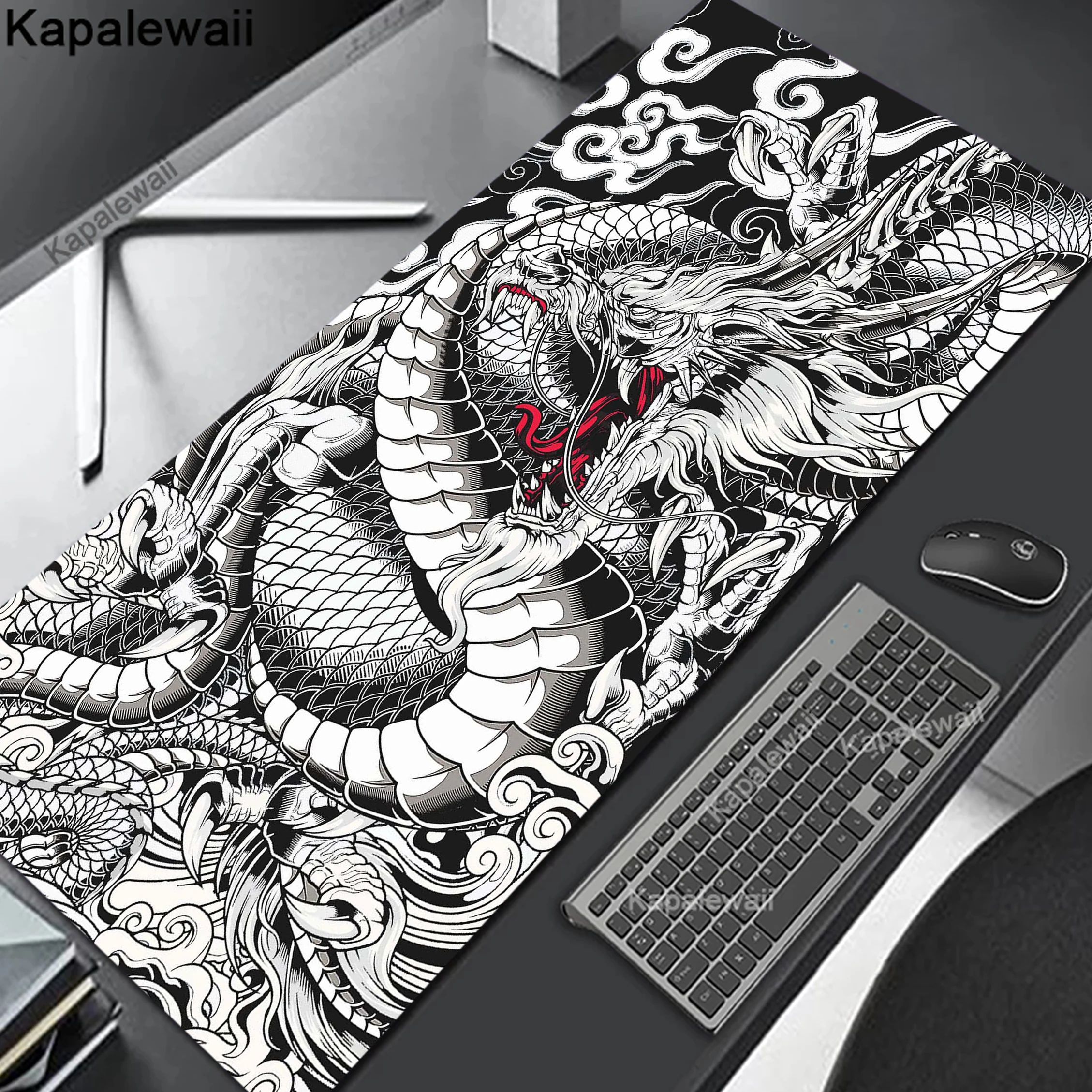 Large Mousepad Japanese Style Dragon Mouse Pad Anti-slip Extended Mouse Mat Computer Office Accessories Desk Mat Rubber Non-slip