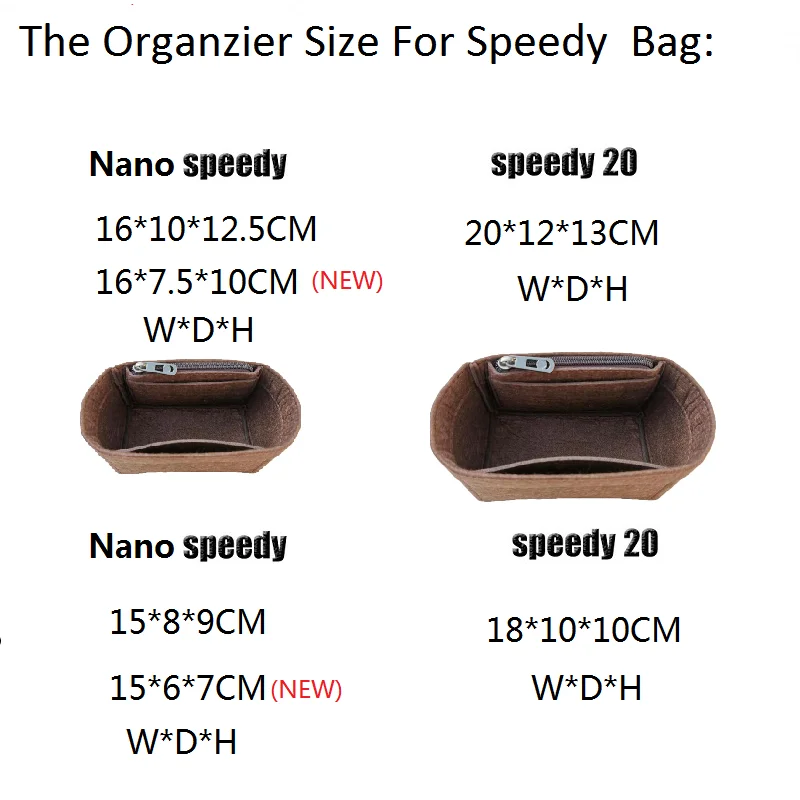 Fits For Nano Speedy 20 Bag Organizer Insert Luxury Designer Bag Organizer For Boston Portable Base shaper for Women Handbag