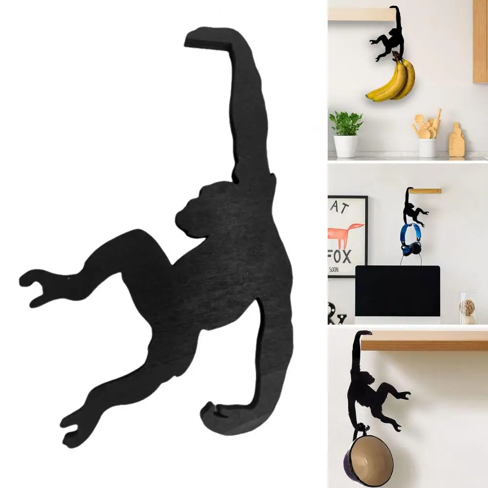 Kait bentuk monyet, dekorasi kait monyet kayu untuk pekerjaan berat menggantung rumah dapur kamar tidur baju handuk tas payung