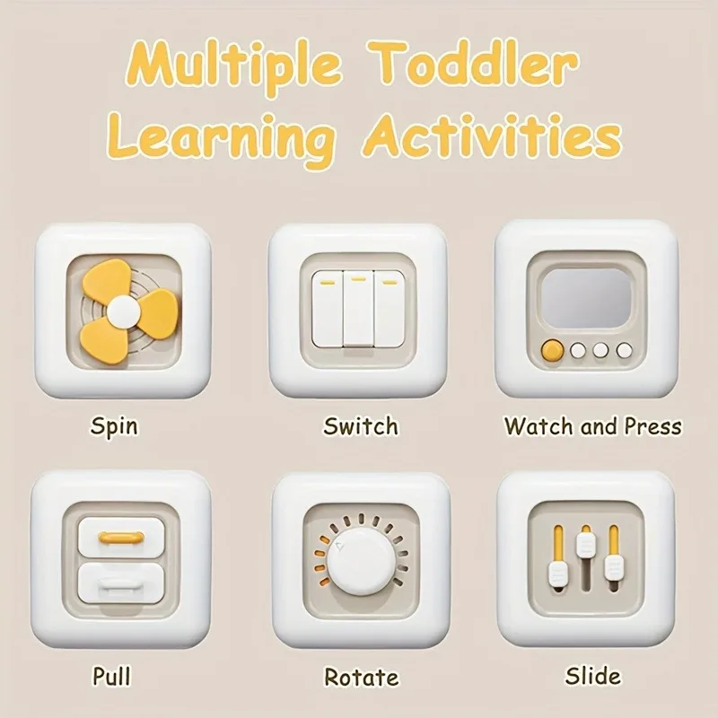 6 ด้าน Busy Box Interactive การเรียนรู้ของเล่นปุ่มสีสัน Levers สวิทช์สําหรับชายหญิงคริสต์มาสของขวัญทนทานขี้เล่น