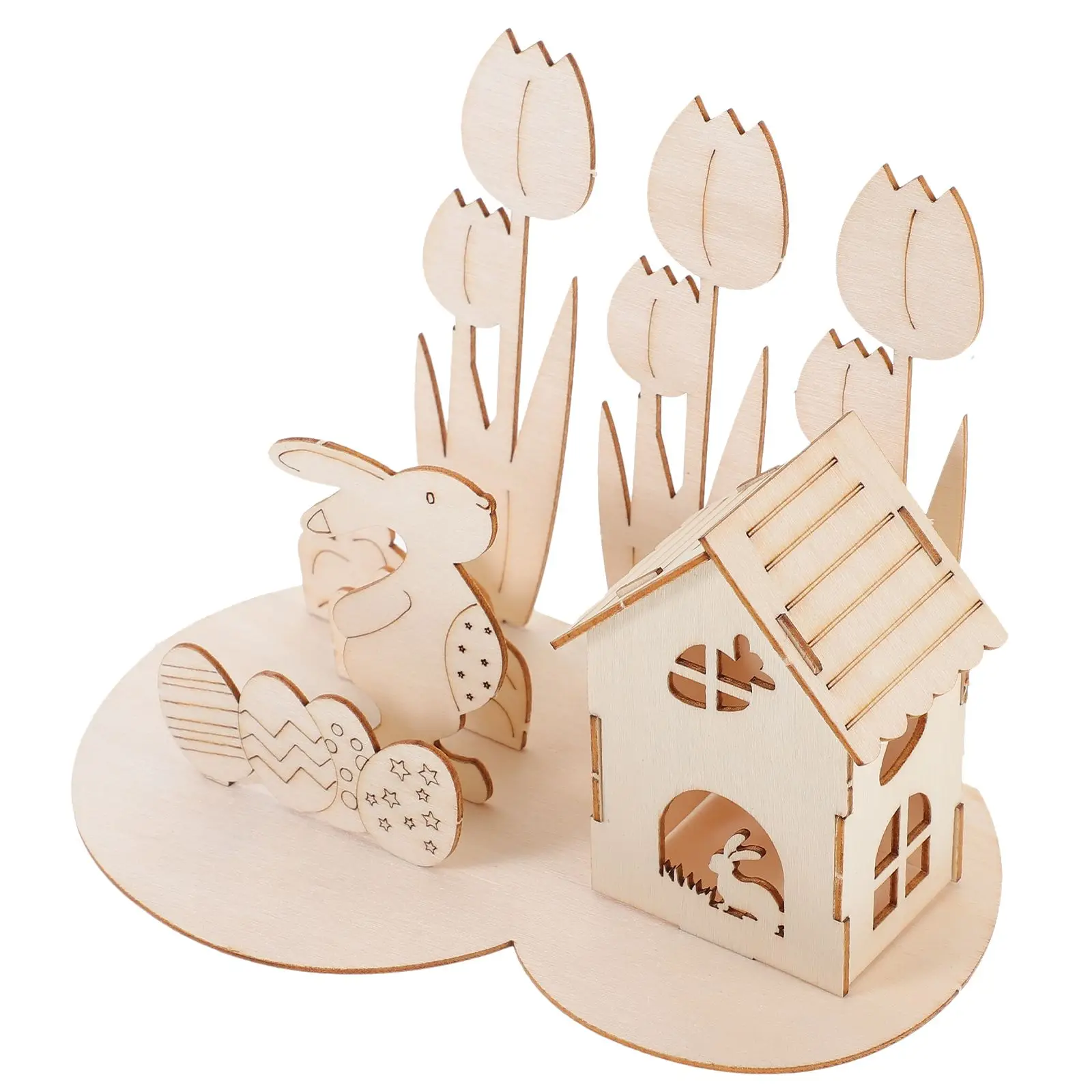 1 ensemble 3D lapin en bois Puzzle fête de pâques assemblage jouet bois artisanat modèle enfants enfant en bas âge Puzzle en bois âges 1 3 4 pâques