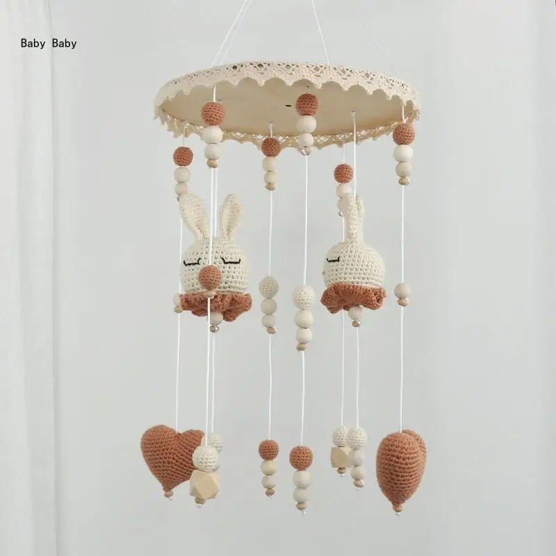 เตียงแขวนของเล่น Babys Rattle ของเล่นสำหรับทารกแรกเกิดไม้เปลมือถือของเล่นสำหรับทารก Q81A