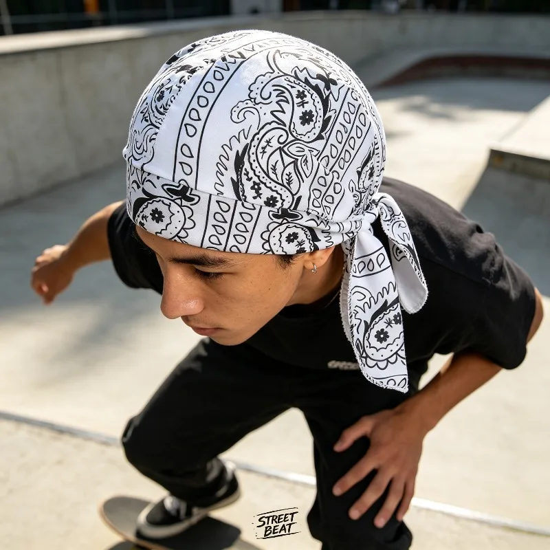 2026 Cool Boy Outdoor Cycling Pirate Headscarf Digital Print Paisley Multicolor Bandana for Street Dance