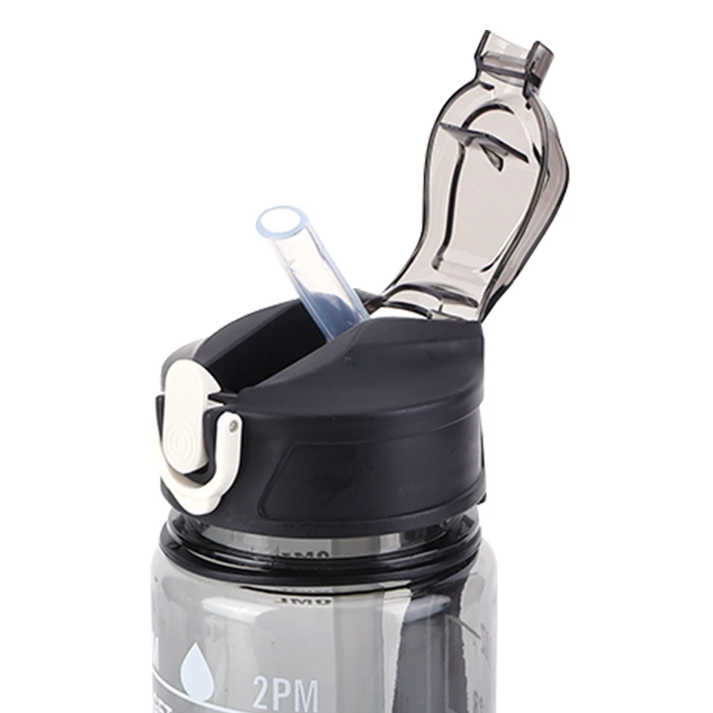 

Бутылка для воды на 800 мл, герметичная мотивационная бутылка для питья для занятий спортом (черная)