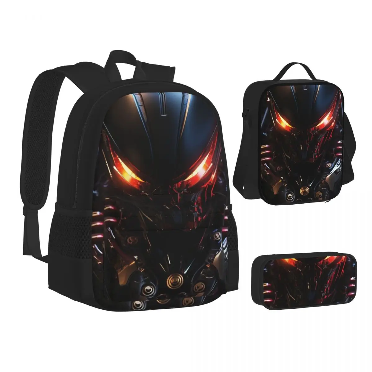 HOT Sale Mechanical Industrial Punk School bag, pencil case, lunch bag combination