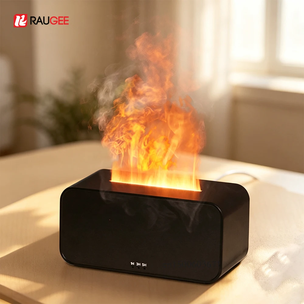 Flame Air Humidifier Essential Oil Diffuser USB Mini Aroma Fragrance Mist Maker With Lights Bedroom Aromatherapy Air Humidifier