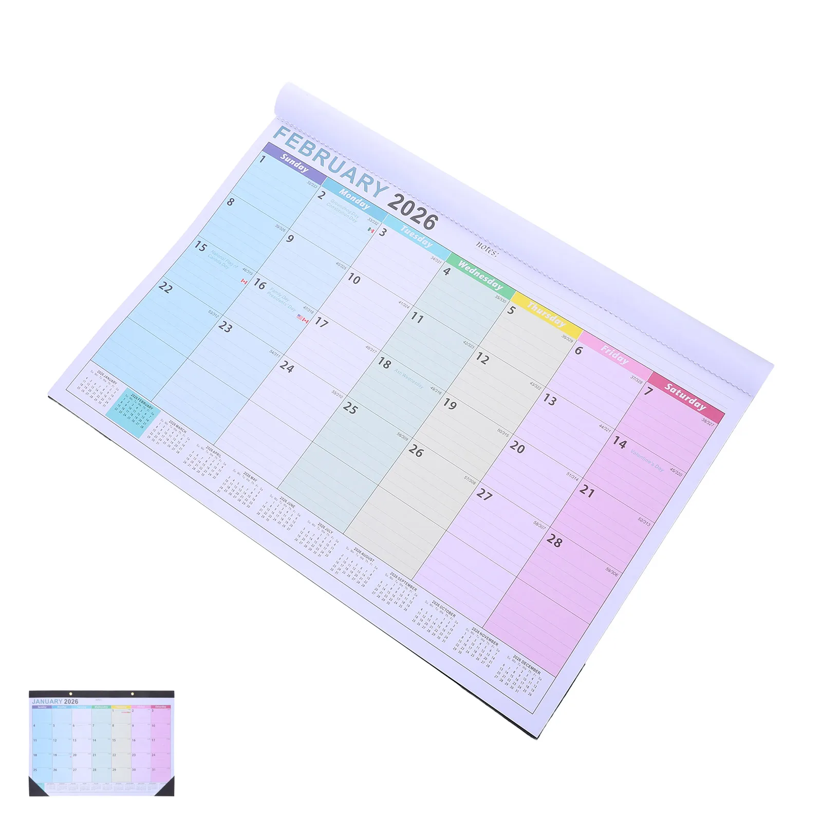 

18pcs 18-Month 2026 Calendar Monthly Calendar Wall Mount For Home Office School Minimalist Time Management Family Wall Calendars
