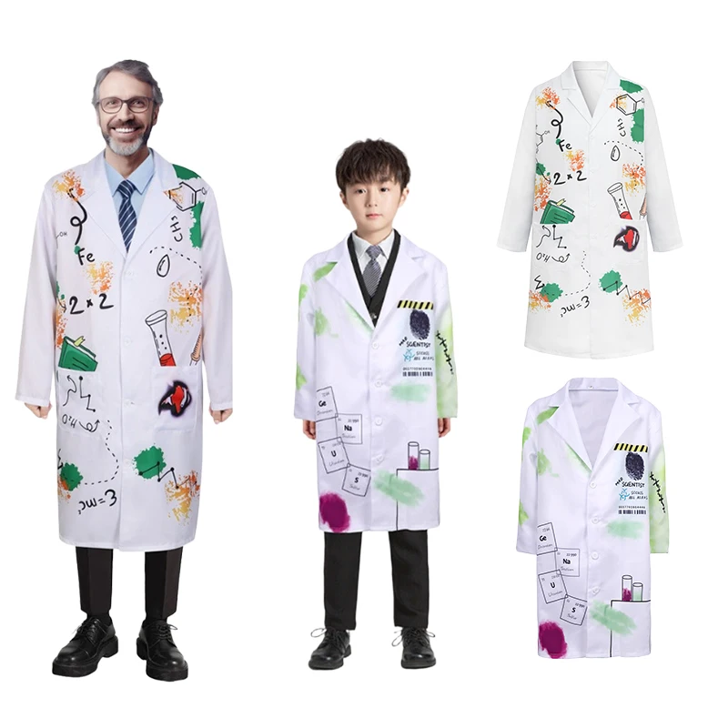 عالم مجنون تأثيري هالوين العلوم الوحش المهنية اللعب زي هالوين أداء الكبار #2