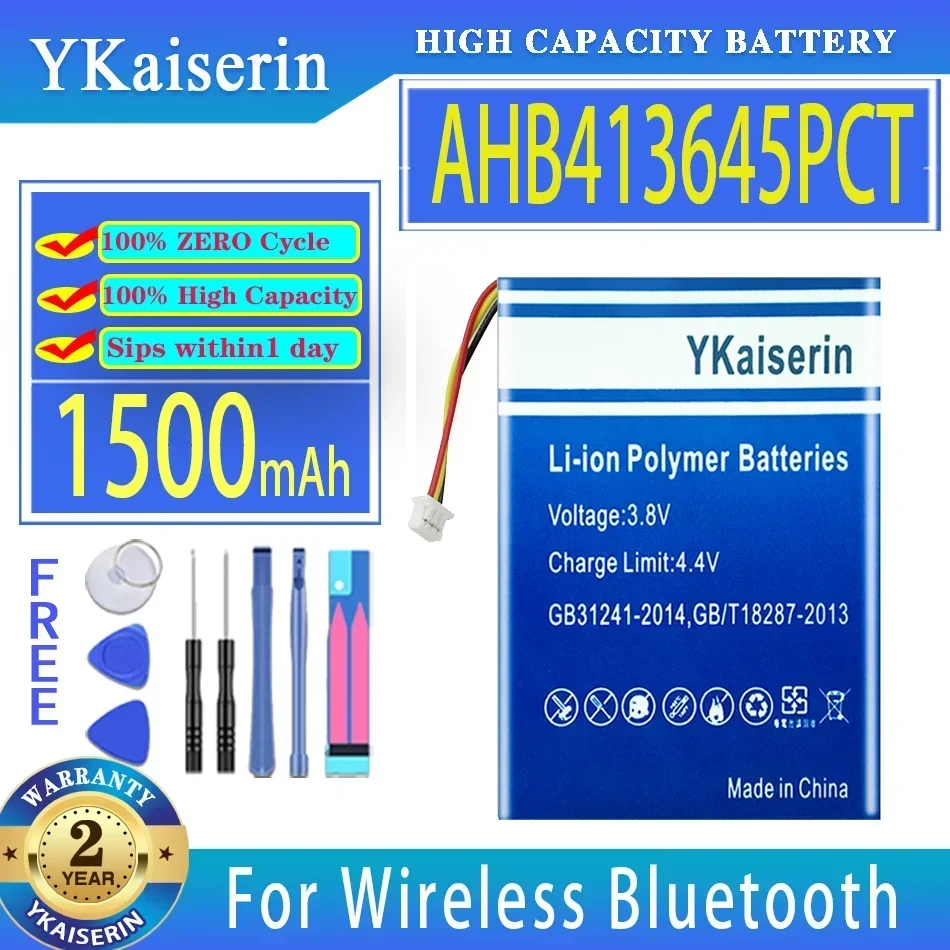 YKaiserin بطارية محمولة AHB 413645 PCT 1500mAh لسماعة بلوتوث لاسلكية لبطارية Sennheiser PXC 550