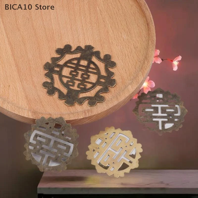 4Pcs Antique Bronze Chinese Decorative Corner Protectors for Wooden and Iron Boxes, Furniture Hardware Crafts Corner Cover