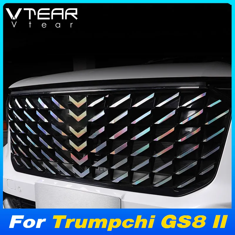 

Vtear Car Front Grille Stickers Exterior PVC Styling Frame Cover Protective Decoration Accessories For GAC Trumpchi GS8 II 2023