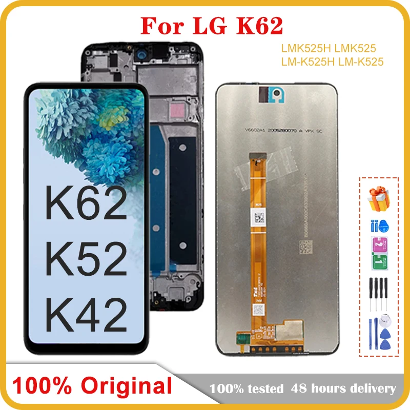 100% Original LCD For LG K42 K52 K62 LCD Display Touch Screen Digitizer Assembly Replacement For LG K420 K525 K520 LCD