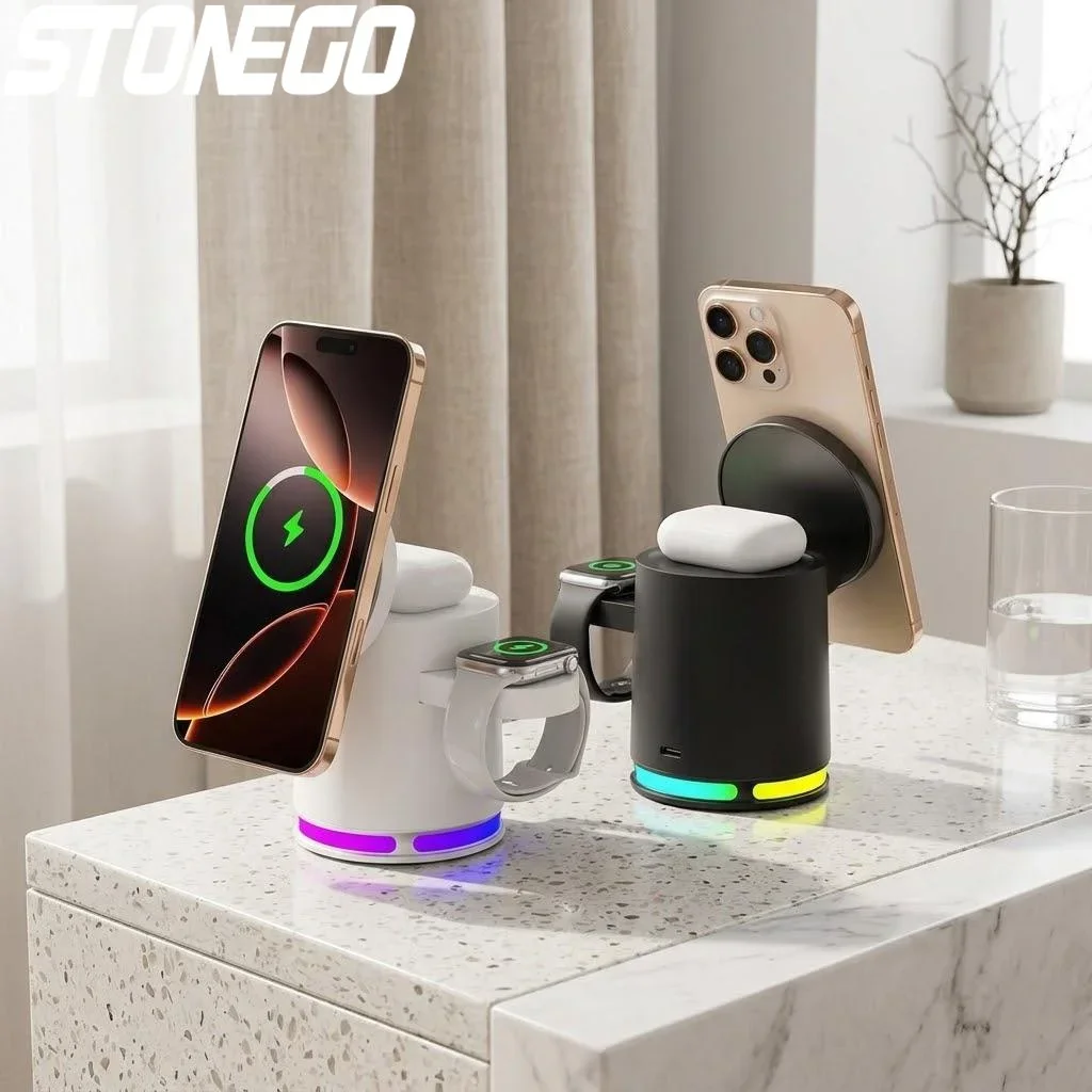 3-in-1 Magnetic Wireless Charger for iPhone12-16/Apple Watch/AirPods/Samsung - Fast Charging Station