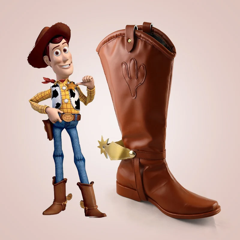 

Toy Story Woody Cosplay Shoes Brown Mid-calf Boots Halloween Masquerade Carnival Performance Party Costume Props for Adult