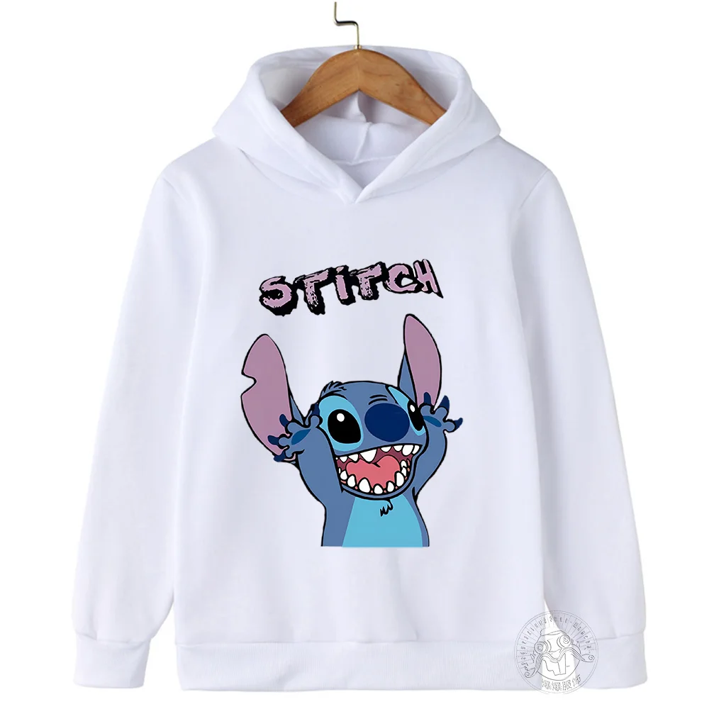 Disney Stitch Children\'s Street Fashion Sweater Boys Girls Tops Children\'s Sports Pullover Outdoor Sports Hoodie