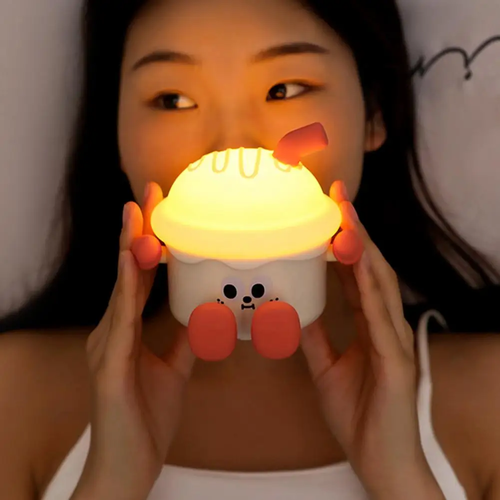 

Soft Glow Night Light Rechargeable Led Cartoon Night Light with Dimmable Soft Glow for Desktop Cake Ambient Lighting for Kids'