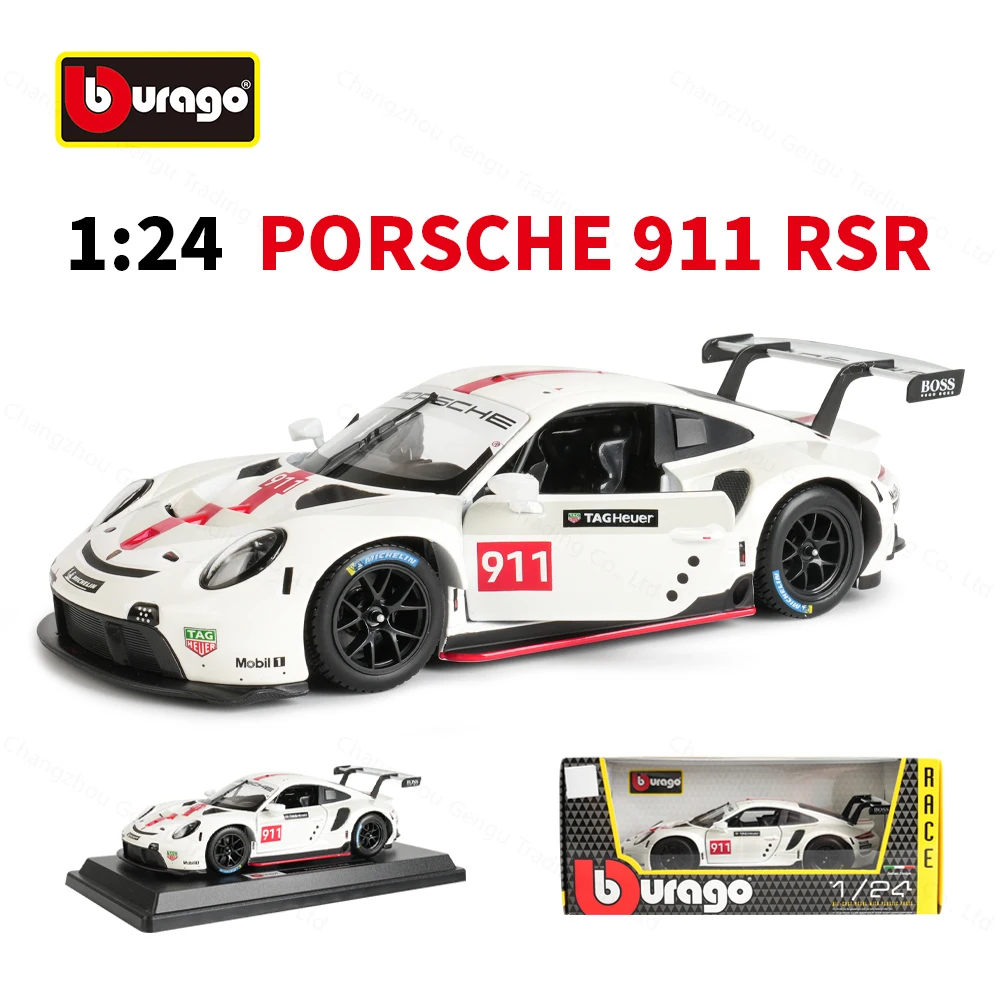 

Bburago 1:24 Porsche 911 RSR спортивный автомобиль статический литой автомобиль Коллекционная модель автомобиля игрушки
