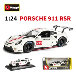 Bburago-Modèle réduit de Porsche 911 RSR, voiture de sport à collectionner, échelle 1:24, véhicule moulé sous pression