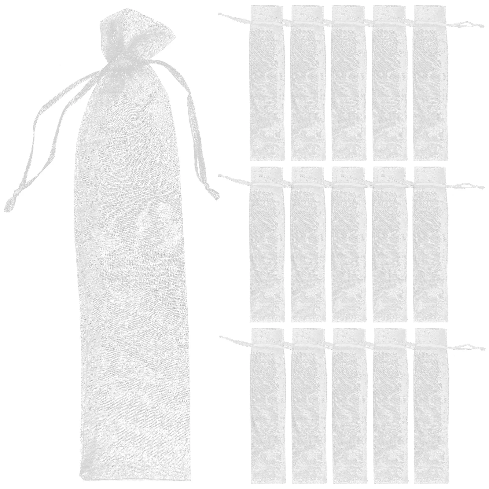 

50pcs Bag Foldable Fan Handheld Mesh Hand Fan Cases Pouch Drawstring Container White Reusable Delicate Everyday