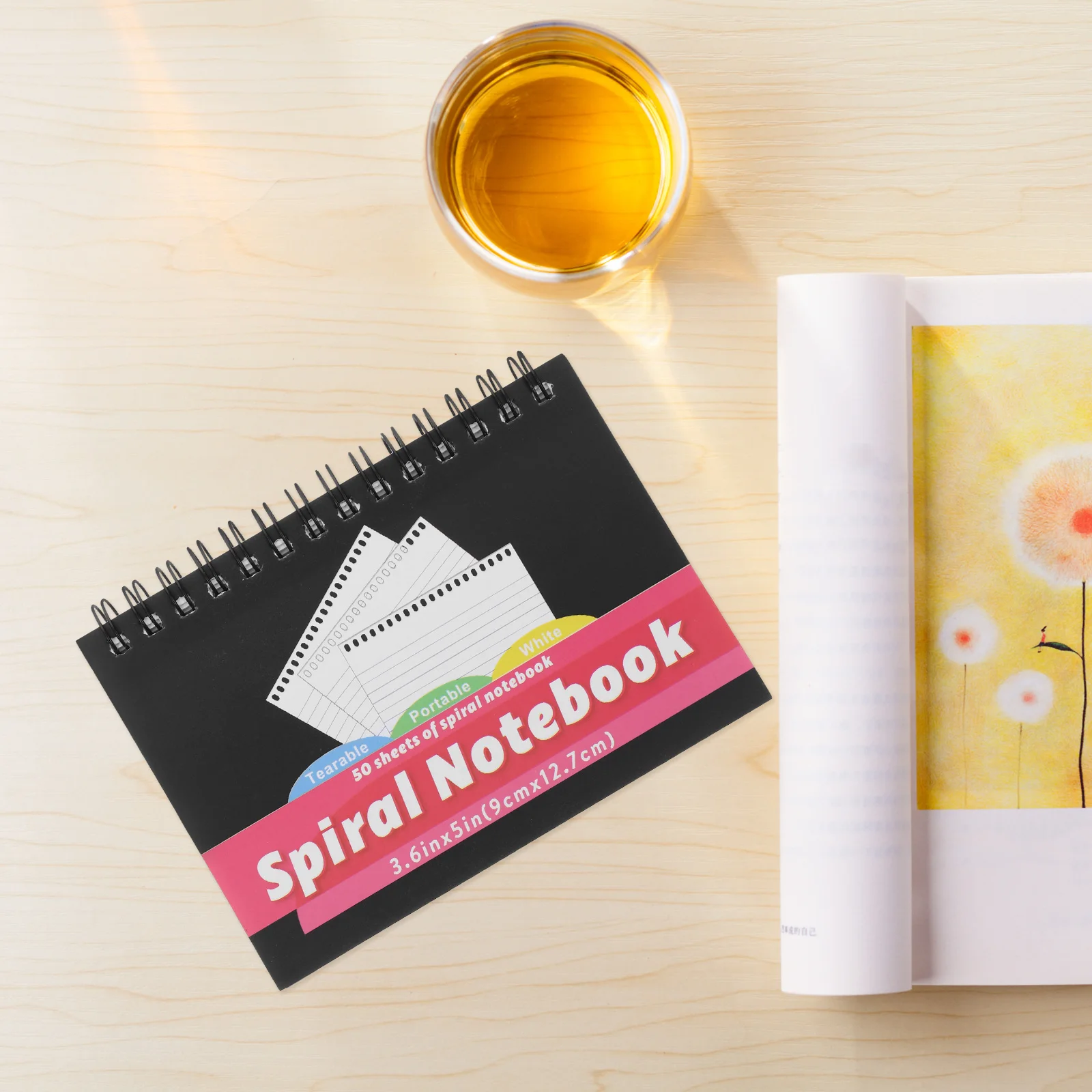 3 Stück niedliche Mini-Notizblöcke, kleine Spiral-Notizbücher für Taschenjournaling, glatte Schreibfläche, 50 Seiten, breit liniertes Notizbuch