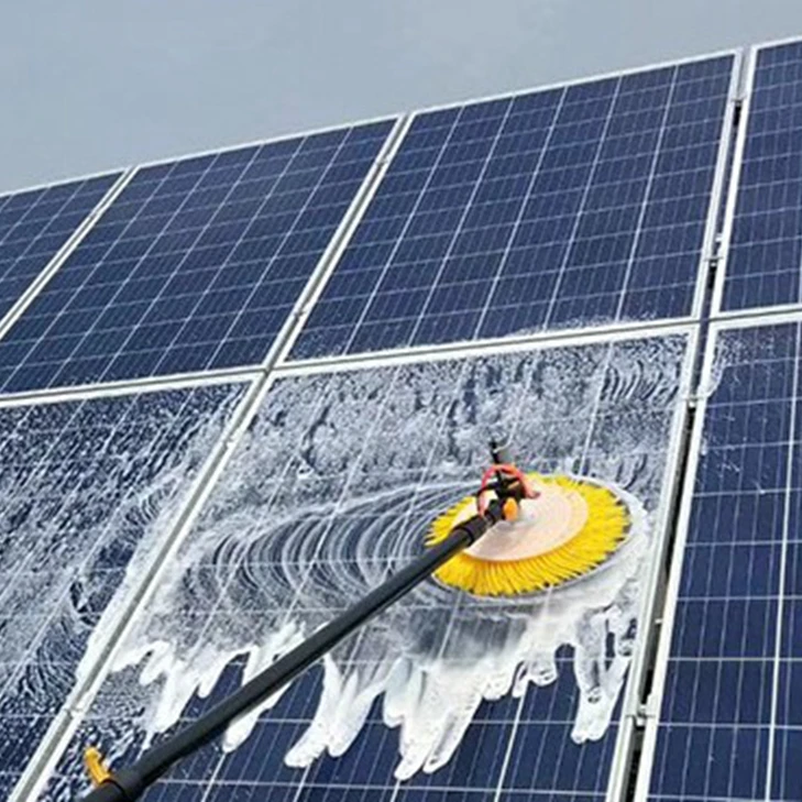 Good price solar panels cleaning machine PV Panels Cleaner 3.5m/5.5m/7.5m  pole extendable rotating solar panel cleaning brush