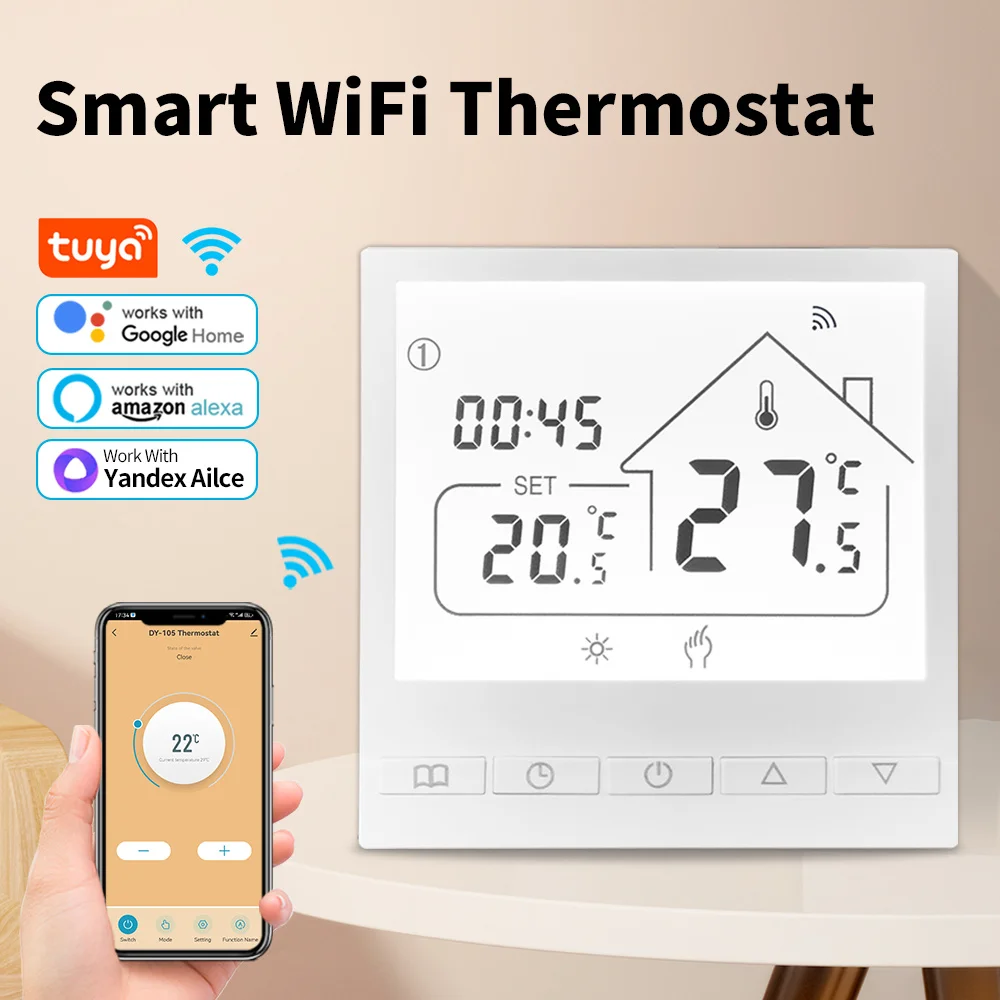 Inteligentna woda Tuya WiFi/elektryczna woda termostat do ogrzewania podłogowego kocioł gazowy sterowanie temperaturą praca głosowa z Alexa Google